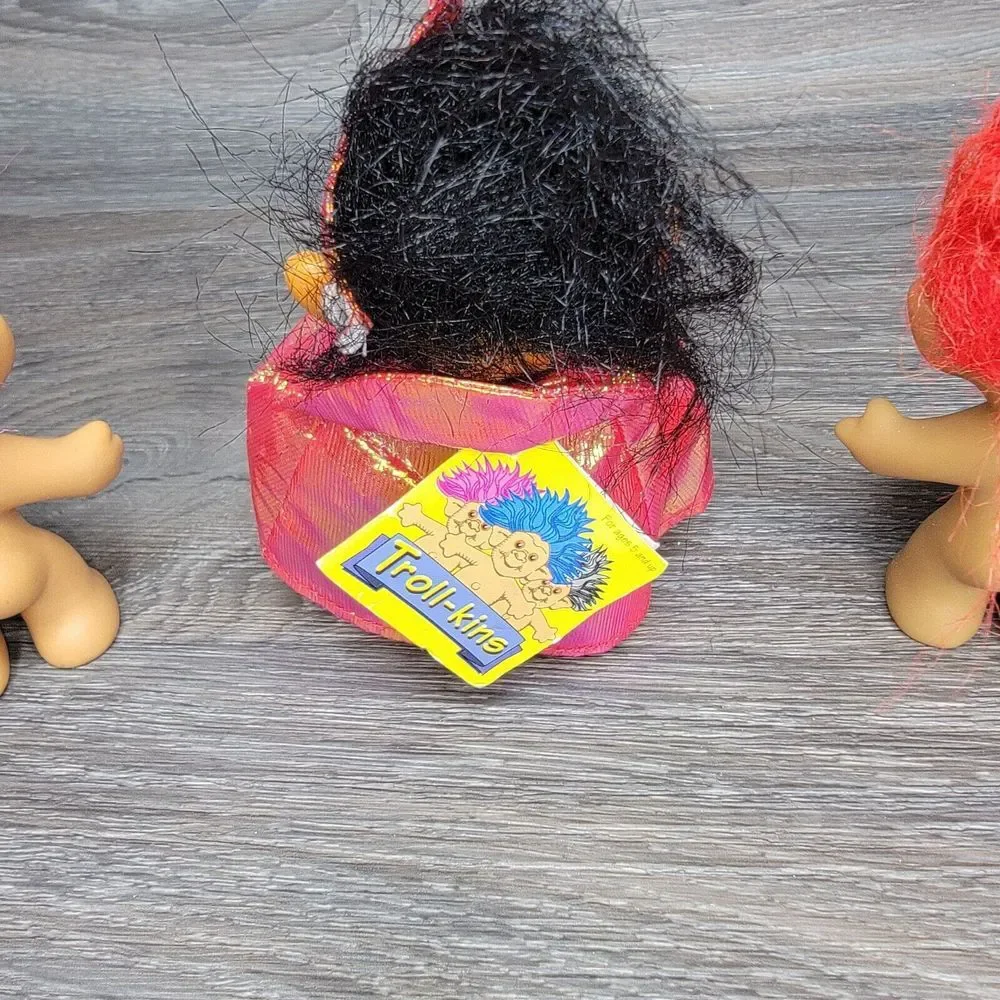 Vtg‎ Troll Doll Troll-Kins Lot of 3 Outfit Toy RUSS Trolls Male Dress Up